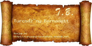 Turcsány Bernadett névjegykártya