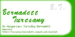 bernadett turcsany business card